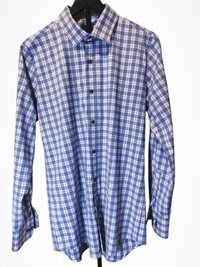 PERRY ELLIS Portfolio Men's Slim Fit Tech Shirt Gray Size 16